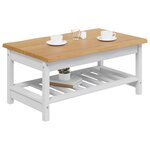 VidaXL Table basse EKAI Blanc 100 x 60 x 45 5 cm Bois de pin massif
