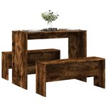 vidaXL Ensemble table à manger et bancs 3 Pièces bois d'ingénierie