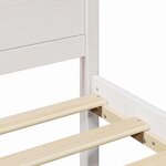 vidaXL Cadre de Lit Blanc Bois Massif 150 x 200 cm Robuste Lit