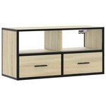 vidaXL Meuble TV chêne sonoma 80x31x39 5 cm bois d'ingénierie et métal