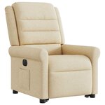 vidaXL Fauteuil inclinable électrique crème tissu