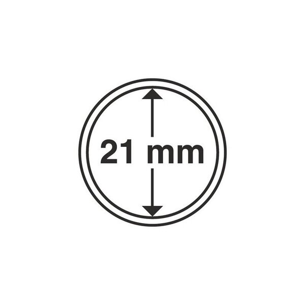 Capsules rondes 21mm pour monnaies de collection.