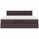 VidaXL Cadre de lit ottoman avec matelas marron foncé 180x200 cm tissu