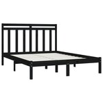 vidaXL Cadre de lit sans matelas noir 140x190 cm bois massif