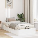 vidaXL Cadre de lit ottoman Blanc 193 x 75 5 x 25 cm Bois d'ingénierie