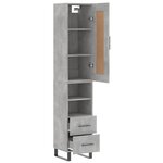 vidaXL Buffet haut Gris béton 34 5x34x180 cm Bois d'ingénierie