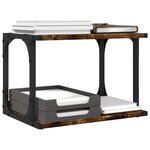 vidaXL Support d'imprimante à 2 niveaux chêne fumé 41x28x33 5 cm