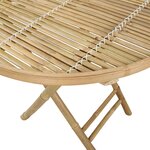vidaXL Table de Jardin Naturel 80 x 70 cm Bambou