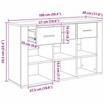 vidaXL Buffet Chêne artisanal 100 x 30 x 59 5 cm Bois d'ingénierie
