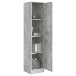 vidaXL Highboard Gris béton 35 x 39 x 168 cm Bois d'ingénierie