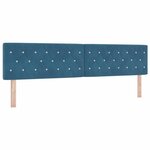 vidaXL Lit à ressorts avec matelas Bleu foncé 200 x 200 cm Velours