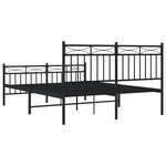 vidaXL Cadre de lit métal avec tête de lit/pied de lit noir 140x190 cm