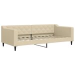 vidaXL Lit de jour avec gigogne et matelas crème 90x200 cm tissu