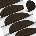 vidaXL Tapis d'escalier auto-adhésifs 30 pièces 56 x 17 x 3 cm Marron foncé Demi-rond