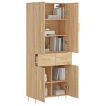 vidaXL Buffet haut Chêne sonoma 69 5x34x180 cm Bois d'ingénierie