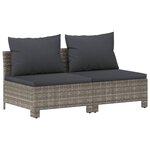 vidaXL Salon de jardin 8 Pièces avec coussins Gris Résine tressée