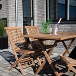 Table de jardin 120 x 80 cm + 4 chaises en teck