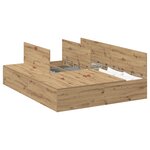 vidaXL Cadre de lit de rangement en chêne artisan de 135x190 cm
