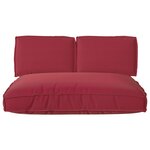 vidaXL Set de coussins de palette 3 Pièces Bordeaux 120 x 80 x 12 cm