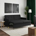 vidaXL Canapé-lit escamotable Noir Tissu
