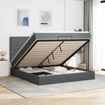 VidaXL Cadre de lit ottoman avec matelas gris foncé 180x200 cm tissu