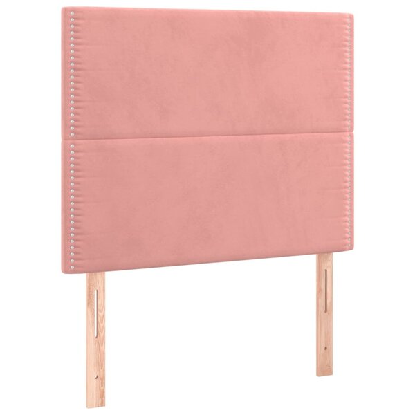vidaXL Tête de lit Rose 90x5x118/128 cm Velours
