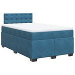 vidaXL Sommier à lattes de lit et matelas Bleu foncé 120x200cm Velours