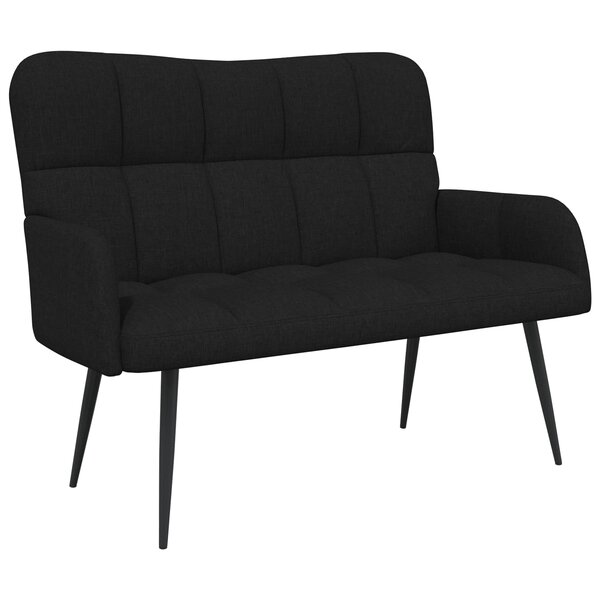 vidaXL Sofa 2 places Noir 115 x 61 x 87 cm Tissu