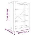 vidaXL Bibliothèque 4 niveaux 80x30x110 cm Bois solide d'acacia