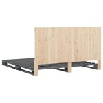 vidaXL Cadre de lit sans matelas gris 200x200 cm bois massif de pin