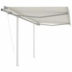 vidaXL Auvent rétractable automatique avec poteaux 3 5x2 5 m Crème