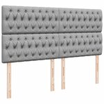 vidaXL Sommier à lattes de lit avec matelas Gris clair 180x200cm Tissu