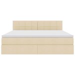 vidaXL Lit avec rangement et matelas avec matelas Crème 180 x 200 cm