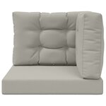 vidaXL Coussin de canapé d'extérieur 3 Pièces Gris Polyester