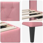 vidaXL Cadre de lit avec tête de lit Rose 90 x 200 cm Velours