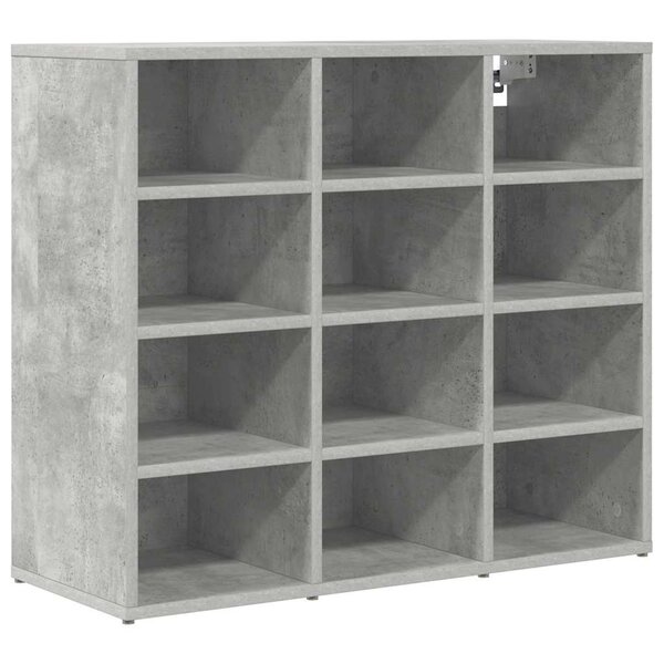 vidaXL Cabinet à chaussures avec étagère Gris béton 77 5 x 30 x 67 cm