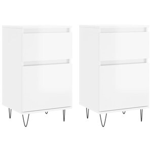 vidaXL Buffets 2 Pièces blanc brillant 40x35x70 cm bois d'ingénierie
