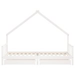 vidaXL Cadre de lit enfant tiroirs blanc 90x200 cm bois de pin massif