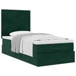 vidaXL Cadre de lit ottoman avec matelas vert foncé 80x200 cm velours