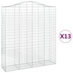 vidaXL Paniers à gabions arqués 13 Pièces 200x50x220/240 cm Fer galvanisé
