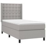 vidaXL Sommier à lattes de lit avec matelas Gris clair 100x200cm Tissu