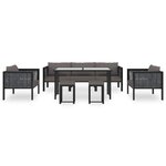 Salon de jardin meuble d'extérieur ensemble de mobilier 8 pièces avec coussins résine tressée anthracite 02_0017668