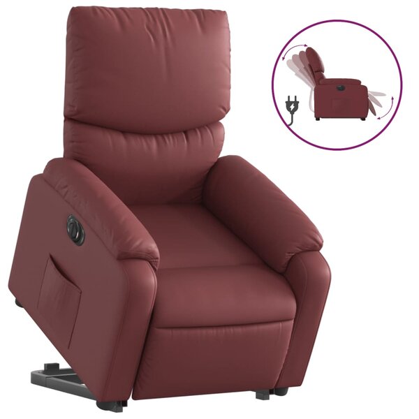 vidaXL Fauteuil inclinable électrique rouge bordeaux similicuir
