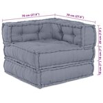 vidaXL Coussin 2 Pièces Gris 70 x 70 x 54 cm Polyester
