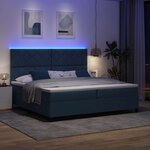 vidaXL Lit à ressorts avec matelas Bleu 200 x 200 cm tissu