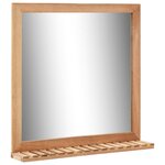 vidaXL Armoire pour lavabo avec miroir Bois de noyer massif