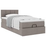 vidaXL Cadre de lit ottoman avec matelas taupe 90x190 cm tissu