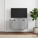 vidaXL Meuble TV mural Sonoma gris 59 5 x 31 x 30 cm Bois d'ingénierie