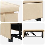 vidaXL Canapé-lit 3-en-1 en tissu crème
