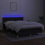 vidaXL Sommier à lattes de lit avec matelas LED Noir 140x190 cm Tissu